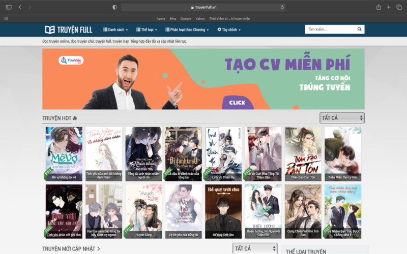 giao-dien-trang-web-cua-truyenfull Những trang web đọc truyện tranh ngôn tình hay